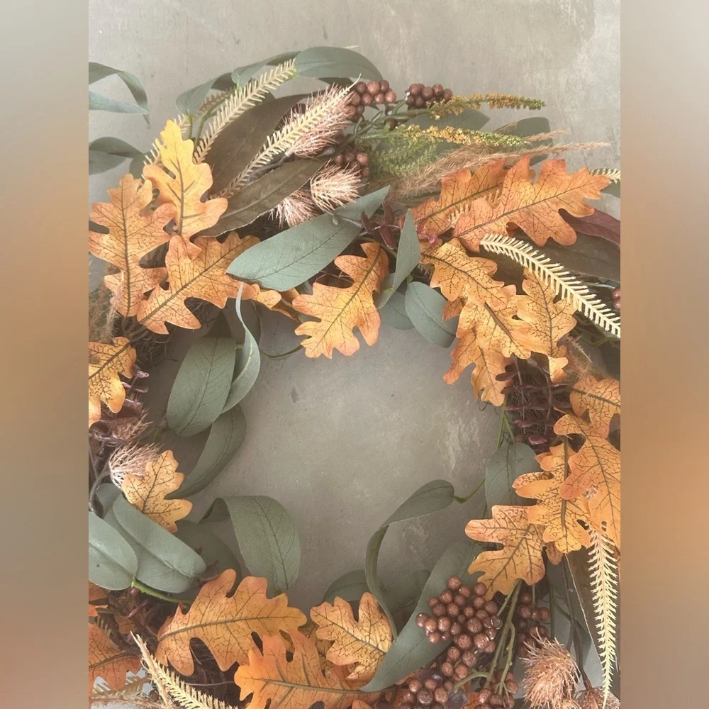 🌸NEW Autumn 🍂 Harvest Wreath with Brown and Green Accents